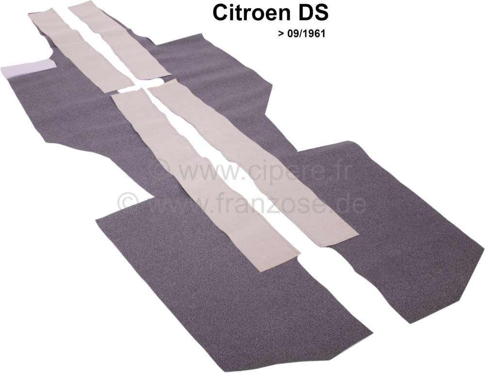 Citroen-DS-11CV-HY - Schweller - Längsträger Verkleidungssatz aus Linoleum. Passend für Citroen DS, bis Bauj