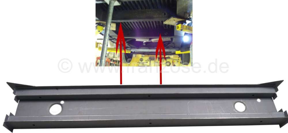 Citroen-DS-11CV-HY - Verstärkungsholm, unter dem Aufbau (vorne + mitte). Passend für Citroen HY. Gesamtbreite