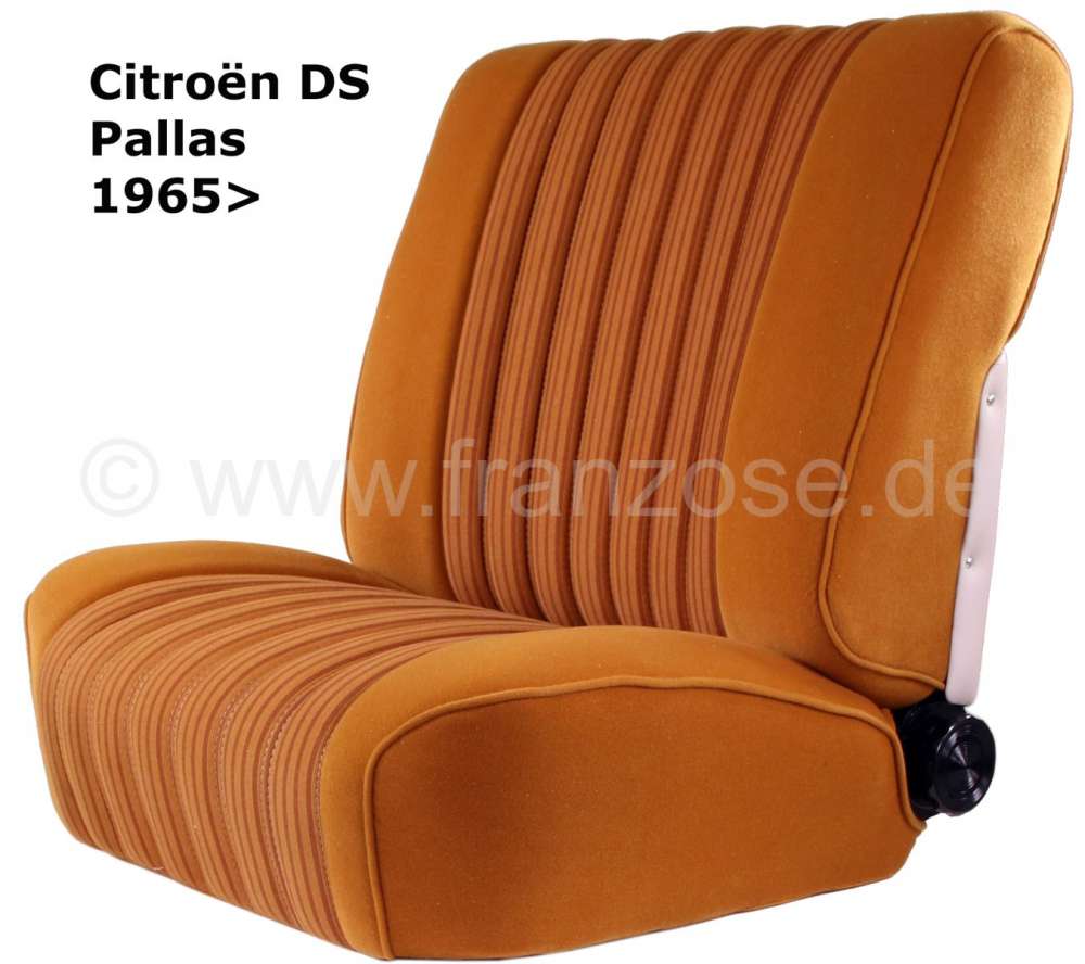 Citroen-2CV - DS Pallas, Sitzbezüge vorne + hinten, Citroen DS Pallas, Farbe ocker (vieil or) gestreift