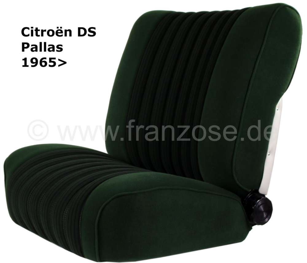 Sonstige-Citroen - DS Pallas, Sitzbezüge vorne + hinten, Citroen DS Pallas, Farbe grün gestreift (Streifen 