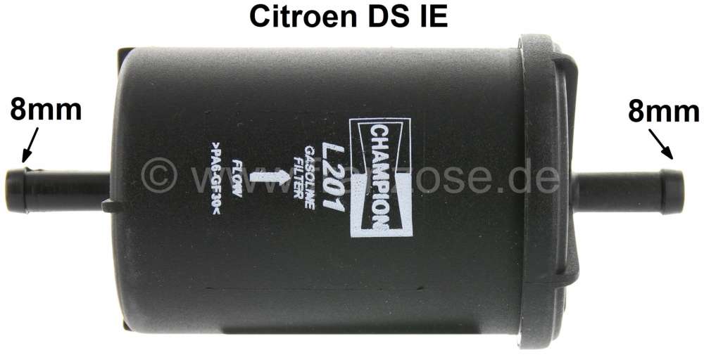 Alle - Benzinfilter, rund. Passend für Citroen DS IE (Einspritzer). Aussendurchmesser: 55mm. Bau