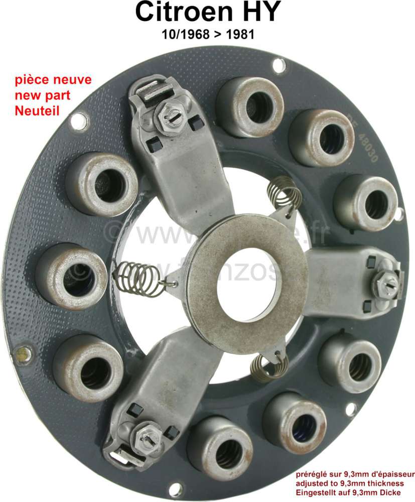 Citroen-DS-11CV-HY - Kupplung Druckplatte (Neuteil). Passend für Citroen HY, ab Baujahr 10/1968. Or. Nr. HY831