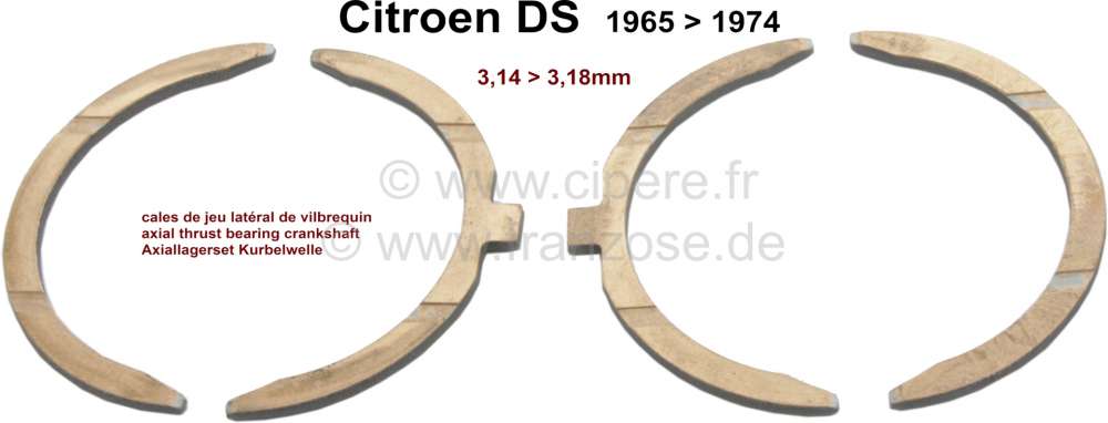 Citroen-DS-11CV-HY - Axiallagersatz für die Kurbelwelle. Passend für Citroen DS, ab Baujahr 1965.  1 Überma�