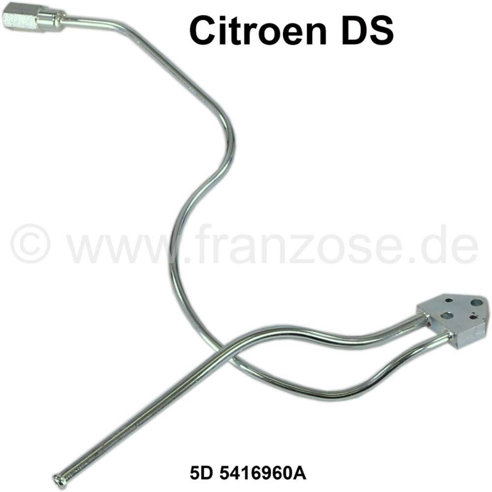 Citroen-2CV - Hydraulikleitung auf dem Lenkgetriebe (Servolenkung - Zahnstangengehäuse). Passend für C