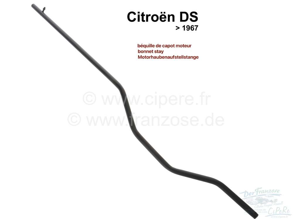 Citroen-DS-11CV-HY - Motorhaube Aufstellstange. Passend für Citroen DS, bis Baujahr 1967 (alte Front).