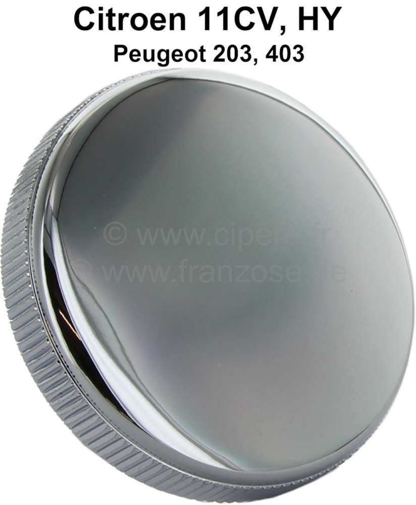 Peugeot - Kühlerdeckel verchromt, mit Dichtung. Für 60mm Gewindedurchmesser. Passend für Citroen 