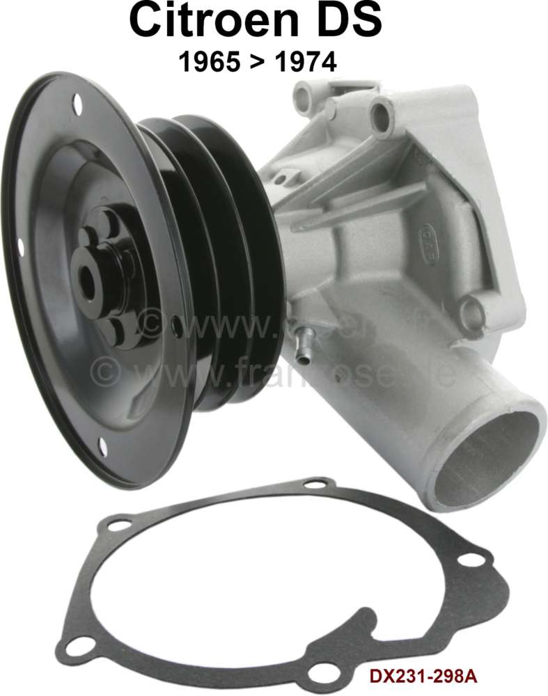 Citroen-DS-11CV-HY - Wasserpumpe (mit Dichtung). Passend für Citroen DS, ab Baujahr 1965. Or. Nr. DX231-298A