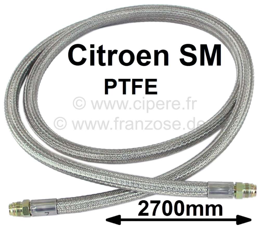 Citroen-DS-11CV-HY - SM, Ölkühlerschlauch komplett. Material: PTFE. Länge: 2700mm. Temperaturbereich: > 260