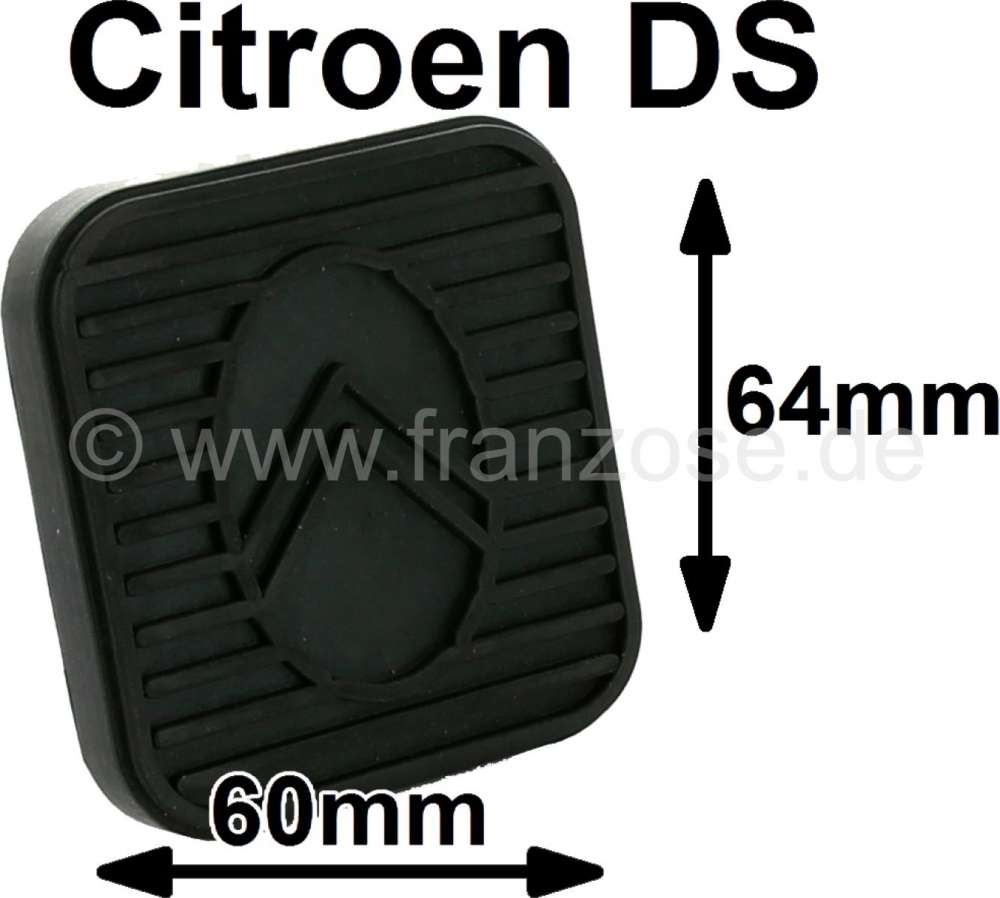Citroen-DS-11CV-HY - Pedalgummi, mit Citroenemblem. Passend für Citroen DS. Außenmaß: ca. 60,0 x 64,0mm. Or.