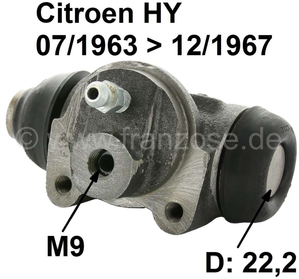 Sonstige-Citroen - Radbremszylinder hinten (links + rechts passend). Per Stück. Passend für Citroen HY, von