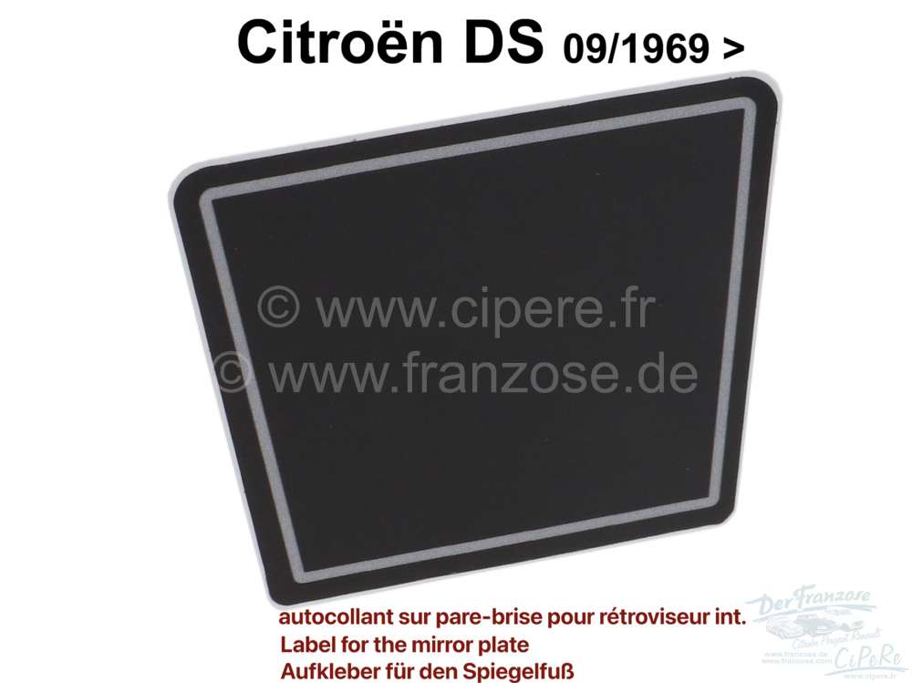 Sonstige-Citroen - Aufkleber für den Spiegelfuß. (außen an der Windschutzscheibe). Passend für Citroen DS