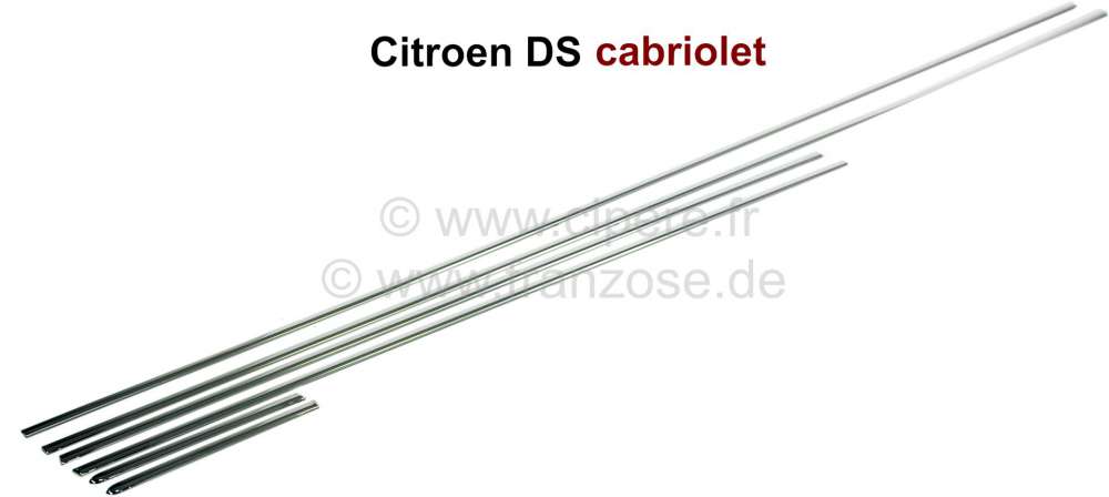 Citroen-DS-11CV-HY - DS Cabrio, Zierleisten schmal, mittig (6-teilig). Passend für Citroen DS Cabriolet.