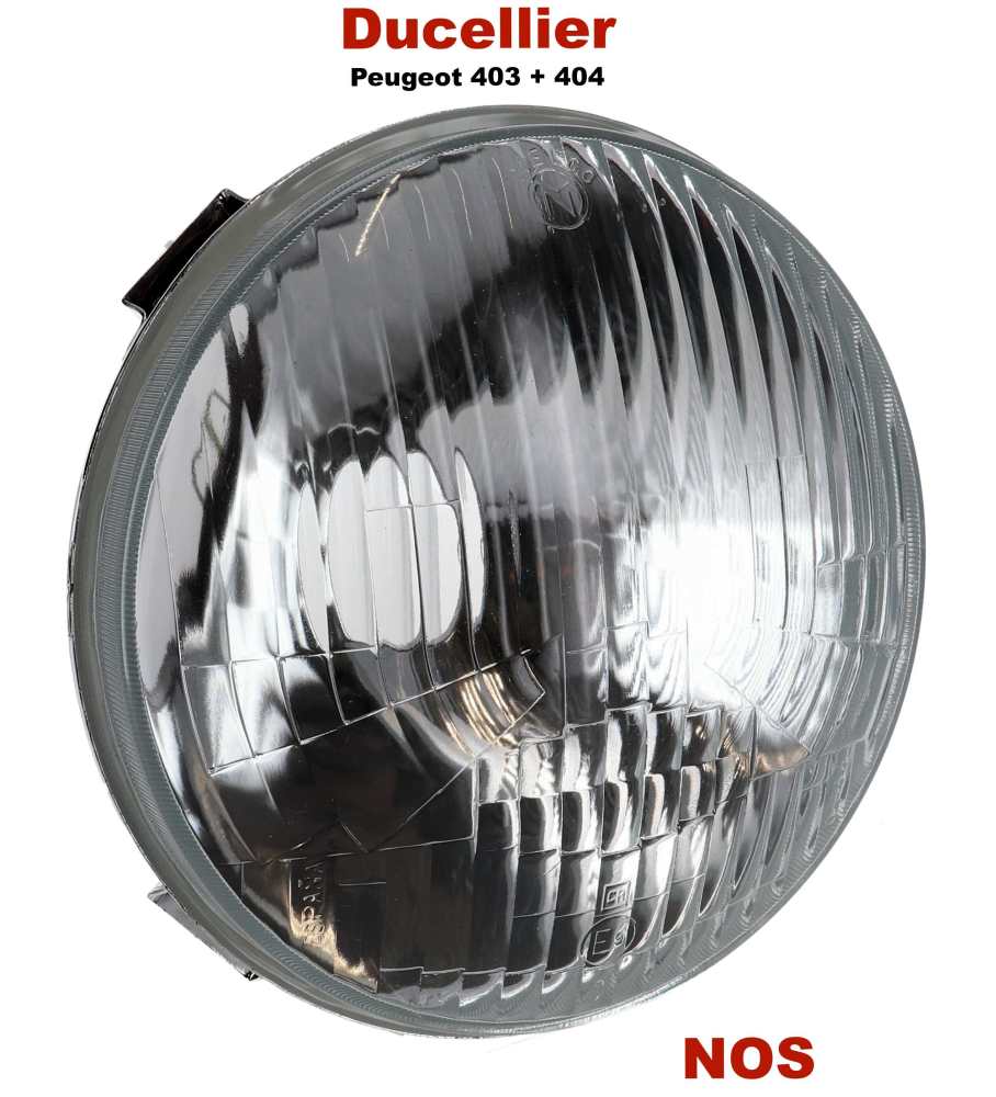 Renault - P 403/404/DS, Scheinwerfereinsatz (NOS). Ausführung Ducellier. Passend für Peugeot 403 +