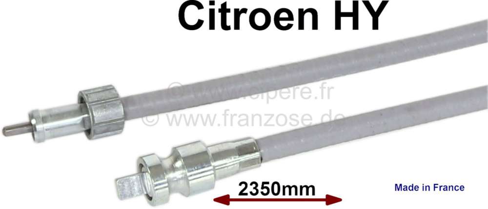 Citroen-DS-11CV-HY - Tachowelle komplett. Passend für Citroen HY. Länge: 2350mm.