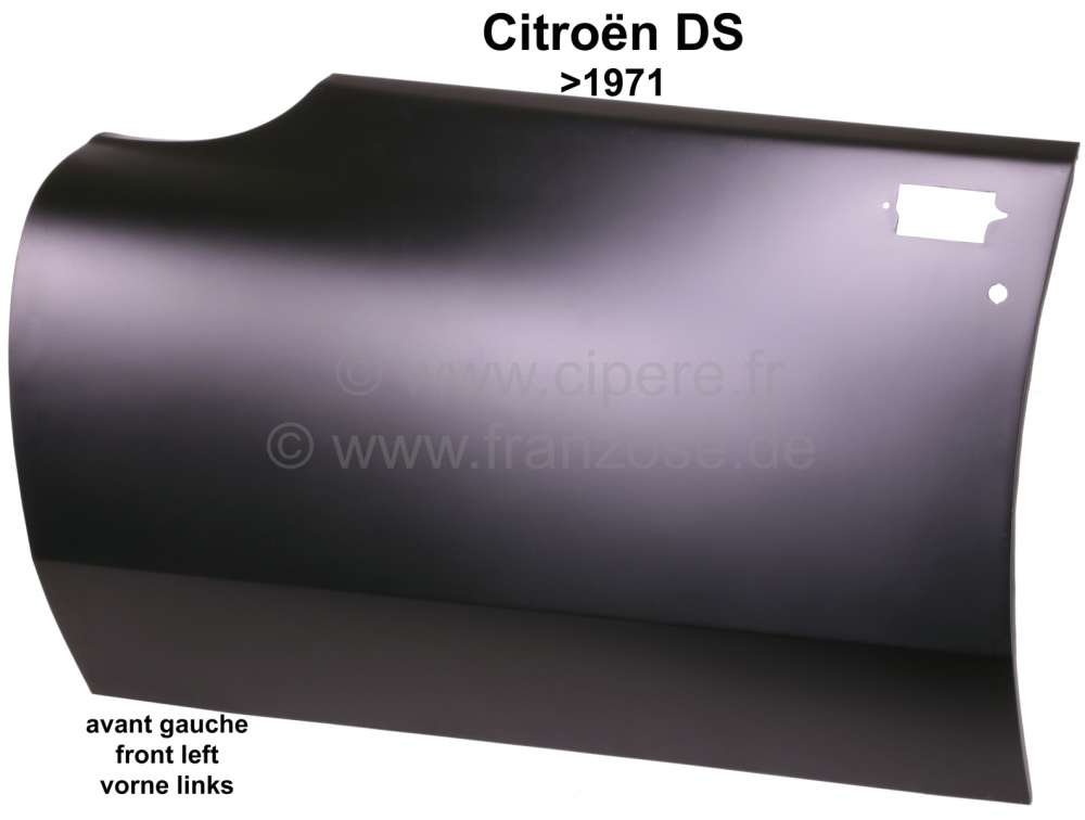Sonstige-Citroen - Türaußenhaut komplett, vorne links (versenkte Türgriffe). Passend für Citroen DS, ab B