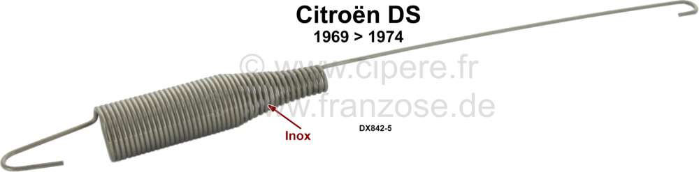 Citroen-DS-11CV-HY - Türfangband, Feder für Türzugband, hintere Türen (aus Edelstahl). Passend für Citroen