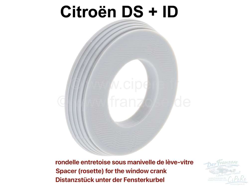 Citroen-DS-11CV-HY - Distanzstück für die Fensterkurbel. Farbe: grau. Originalgetreue Nachfertigung aus Kunst