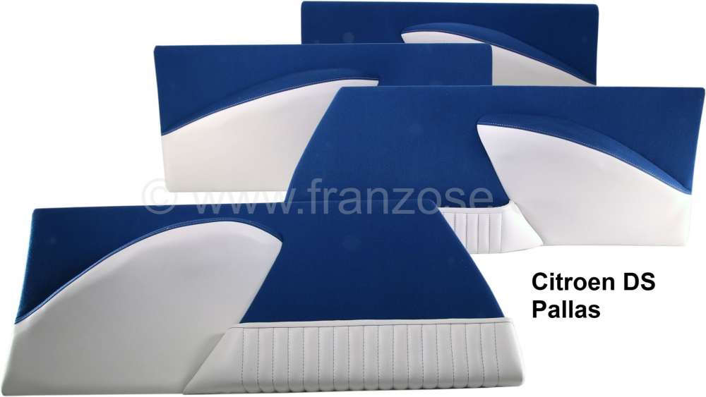 Citroen-2CV - DS Pallas, Türverkleidungen (4 Stück). Passend für Citroen DS Pallas. Farbe: dunkelblau