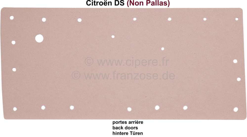 Sonstige-Citroen - Türverkleidungsholz hinten, ohne Bezug. Passend für Citroen DS Non Pallas. Per Stück, l