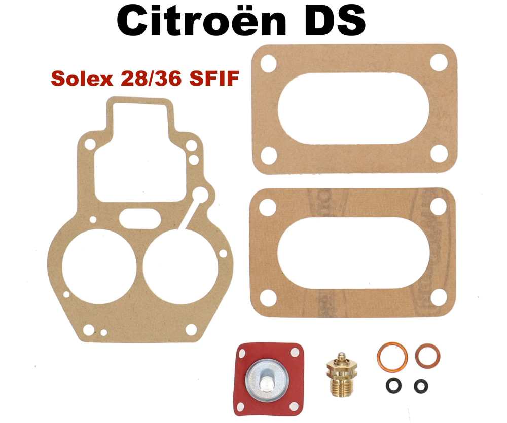 Sonstige-Citroen - Vergaserdichtsatz, für Solex Vergaser 28/36 SFIF. Passend für Citroen ID19, DS20, DS21. 
