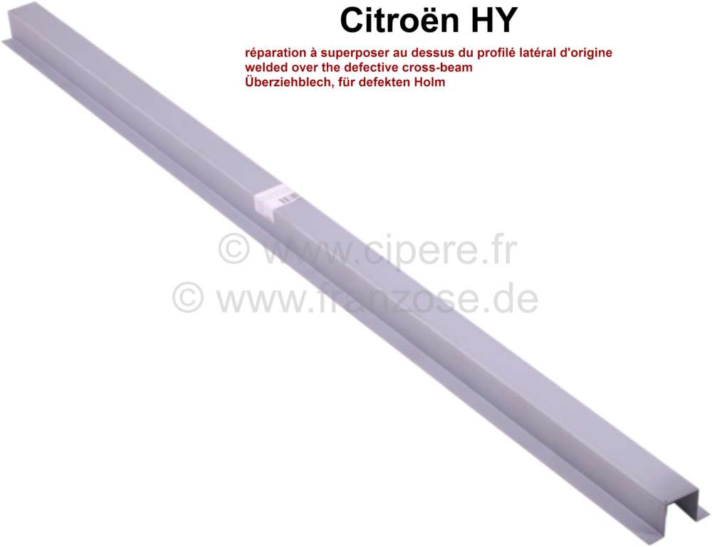 Citroen-DS-11CV-HY - Holm Reparaturblech für den horizontalen Holm am Kastenaufbau. Das Blech wird über den d