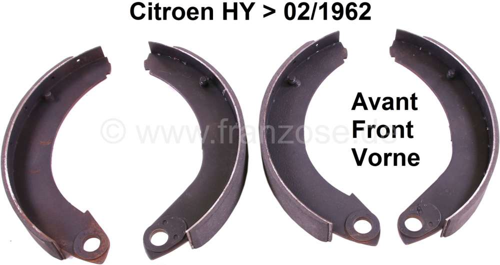 Citroen-DS-11CV-HY - Bremsbacken Satz vorne (Neuteile), passend für Citroen HY, bis Baujahr 2/1962 + Citroen 1