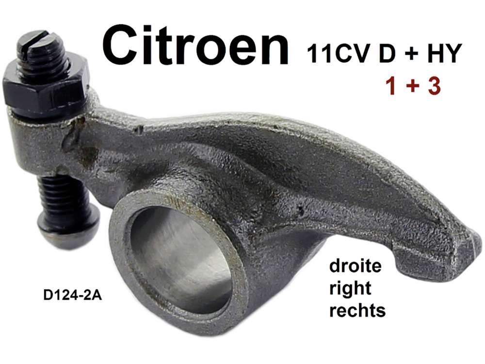 Citroen-DS-11CV-HY - Kipphebel rechts (für Zylinder 1+3). Passend für Citroen 11CV D. Citroen HY mit Grauguss