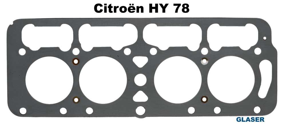 Citroen-DS-11CV-HY - Zylinderkopfdichtung. Passend für Citroen HY (Benziner) ab Baujahr 09/1963. Original Glas