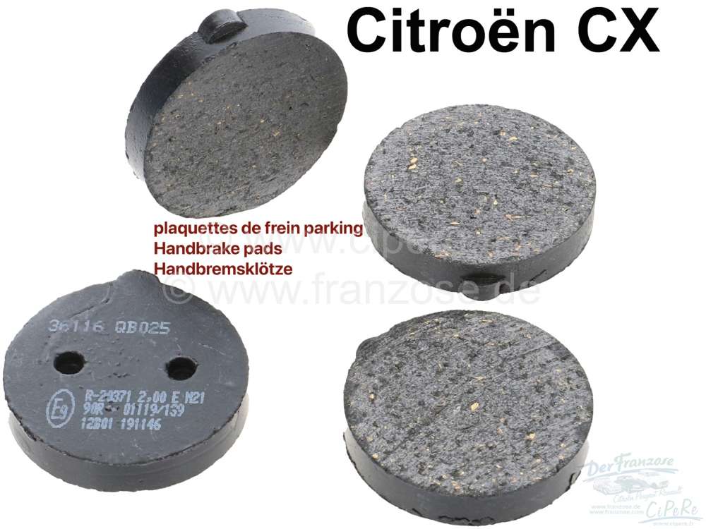Sonstige-Citroen - Handbremsklötze Citroen CX, alle Modelle, 74>