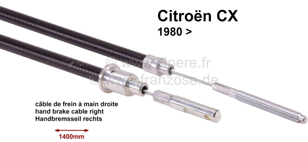 Sonstige-Citroen - Handbremsseil CX 80>  rechts 1400mm  95492971