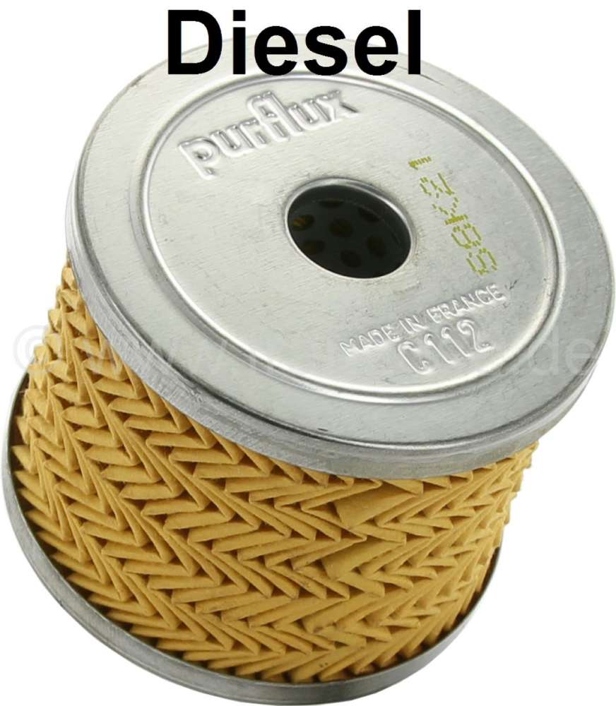 Alle - Dieselfilter (Einsatz) C112 (Einspritzpumpe Bosch). Passend für Peugeot 204, 304, 403, 40