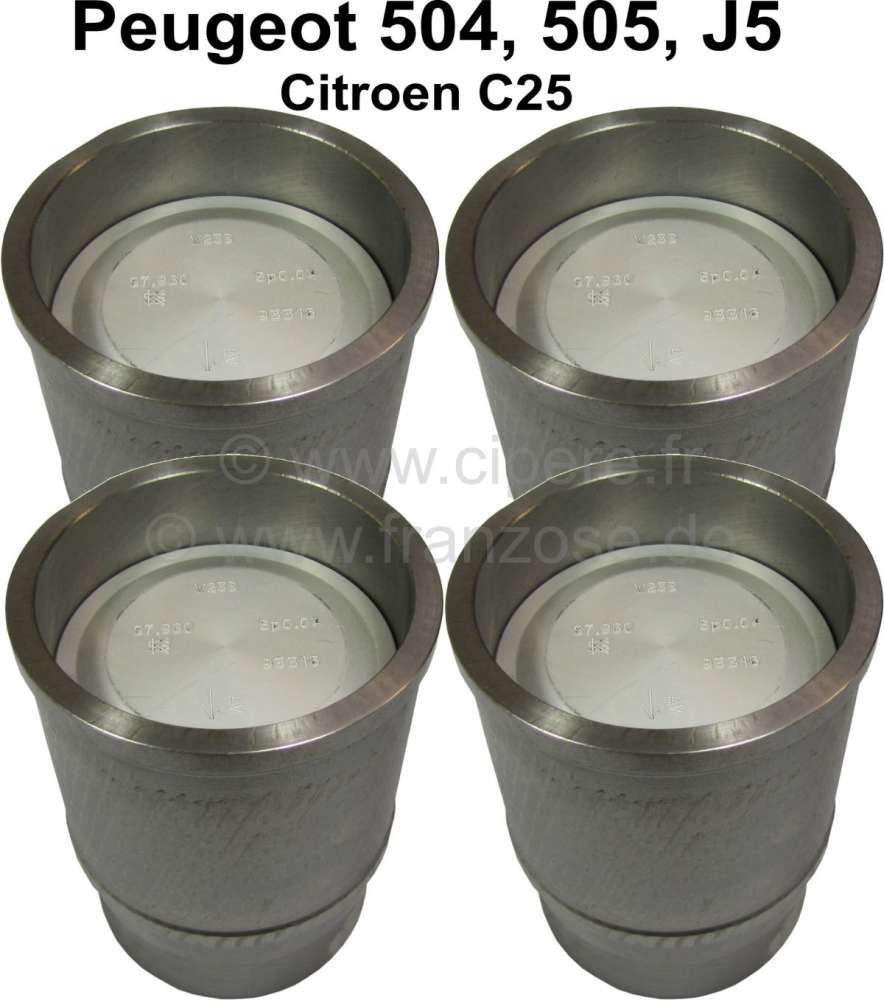 Sonstige-Citroen - P 504/505/J7/J5/25, Kolben + Zylinder (4 Stück). Passend für Peugeot + Citroen C25. Moto
