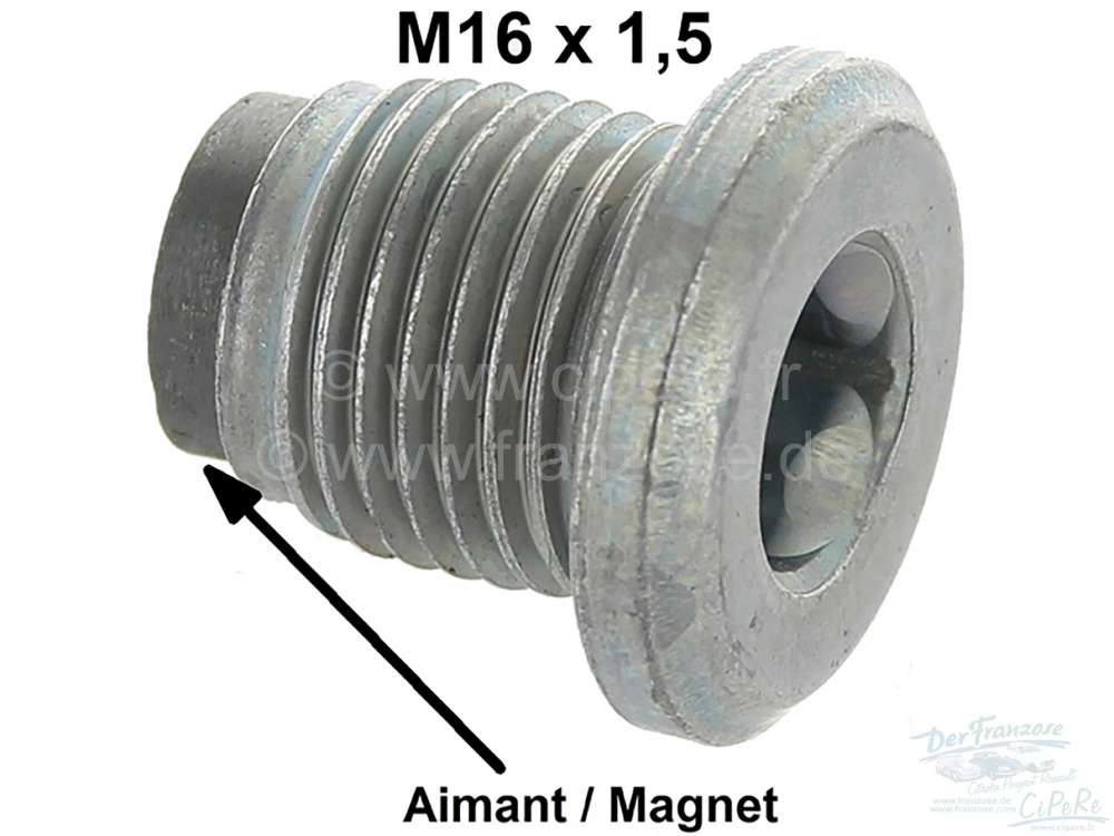 Peugeot - Ölablaßschraube mit Magnet (Innenvierkant 8x8). Gewinde: M16 x 1,5. Passend für Peugeot