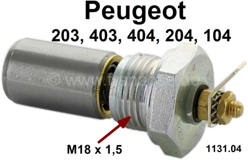 Peugeot - Öldruckschalter. Gewinde: M18 x 1,5. Passend für Peugeot 203 + 403. Peugeot 104, 204, 30