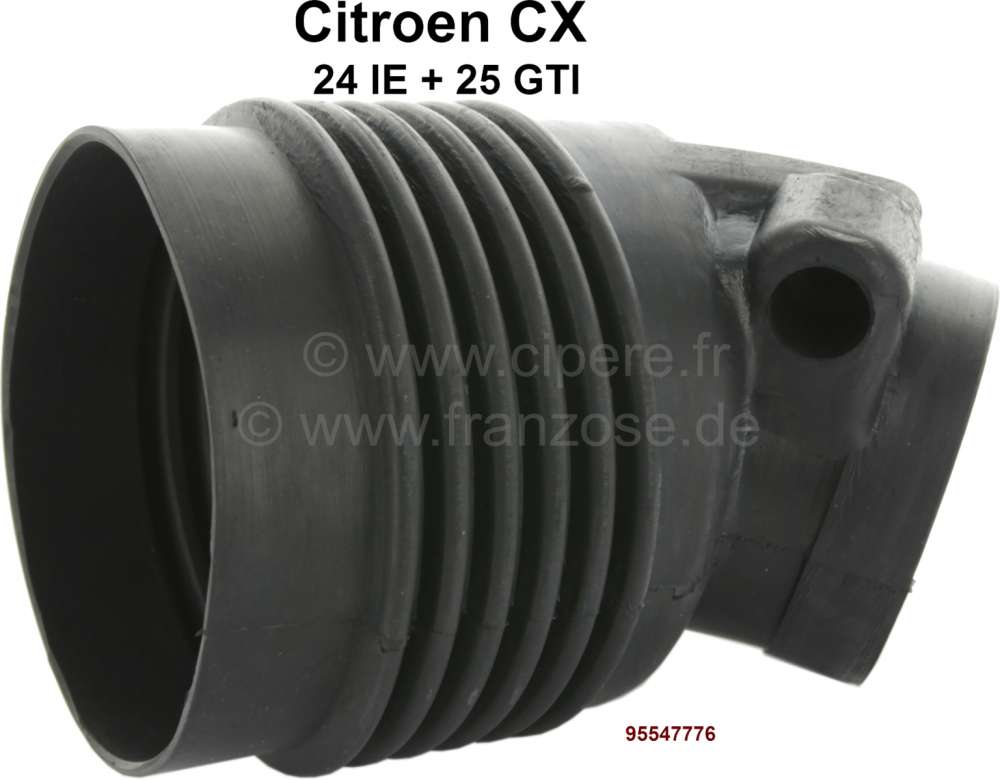 Sonstige-Citroen - CX, Lufteinlass Gummischlauch. Passend für Citroen CX24 IE + CX25 GTI (erste Serie). Or. 