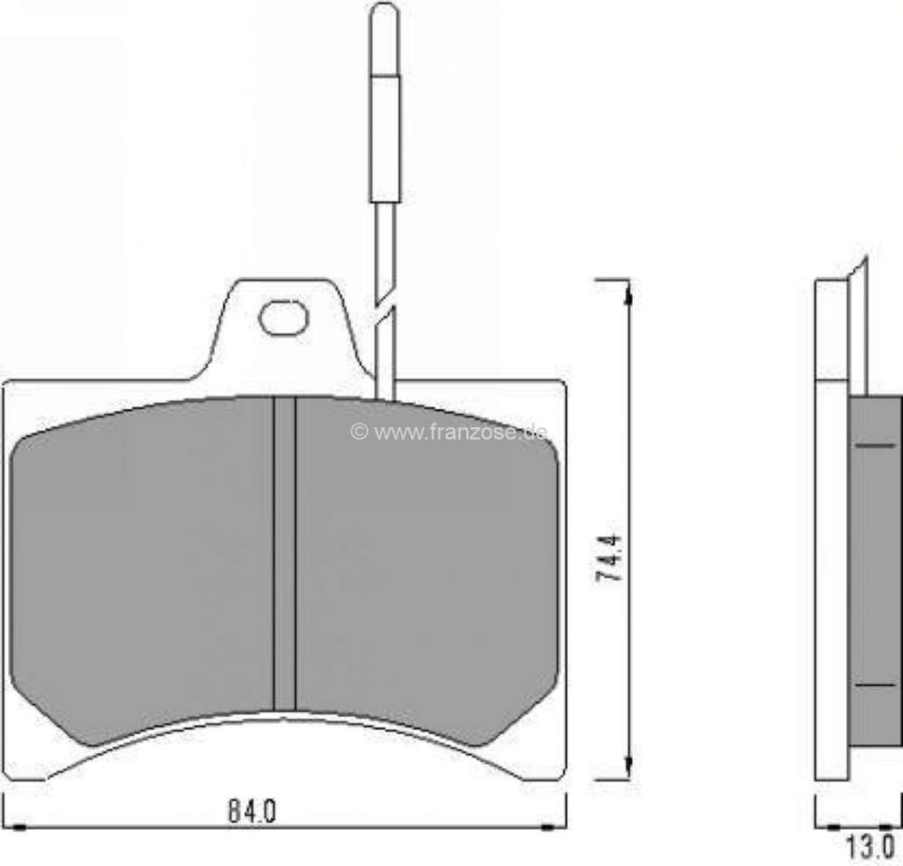 Sonstige-Citroen - Bremsklötze vorne VISA,C15 Citroen Bremssystem Höhe 73,5mm Breite 84mm Särke 13mm