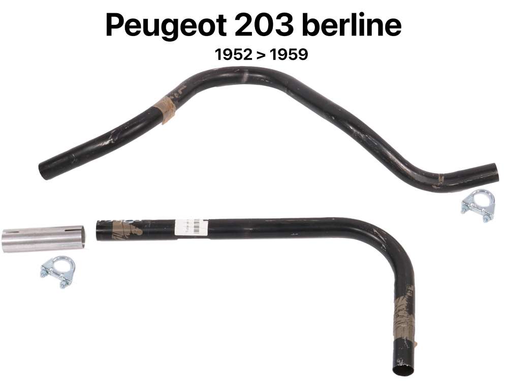 Peugeot - P 203, Auspuffrohr mitte (zweites Rohr), passend für Peugeot 203 Limousine. Verbaut von B