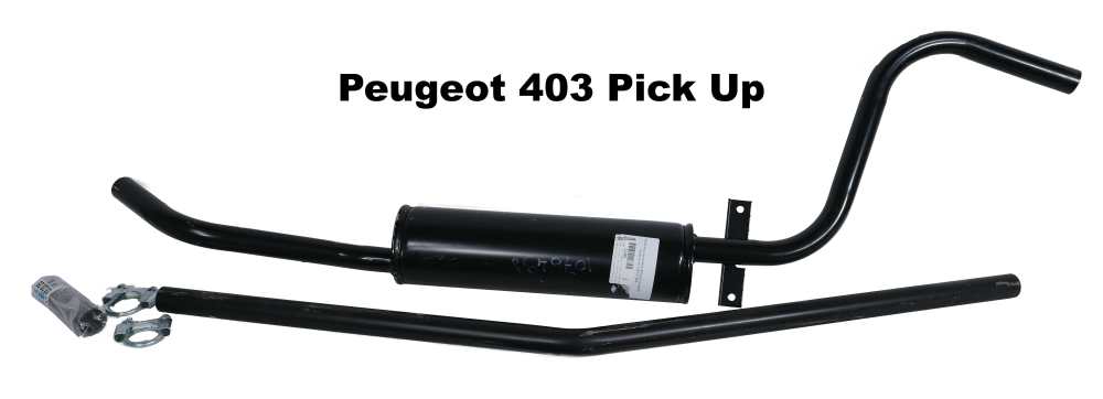Peugeot - P 403, Schalldämpfer hinten. Passend für Peugeot 403 Pick Up. Für Benzin + Diesel Motor
