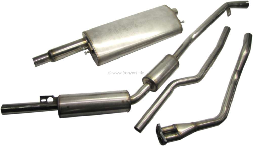 Renault - P 504C, Auspuffanlage aus Edelstahl. Passend für Peugeot 504 Cabrio/Coupe (4 Zylinder), v