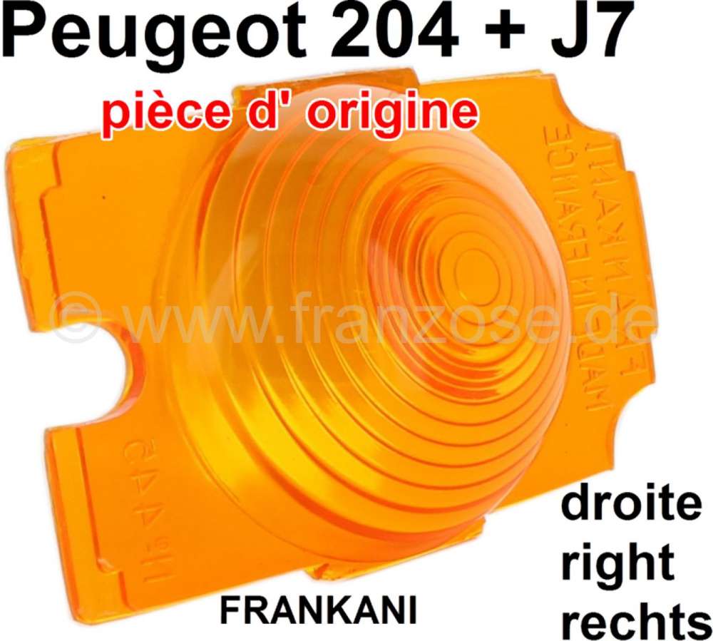 Peugeot - P 204/J7, Blinkerkappe Unterteil rechts. Passend für Peugeot 204 + J7.