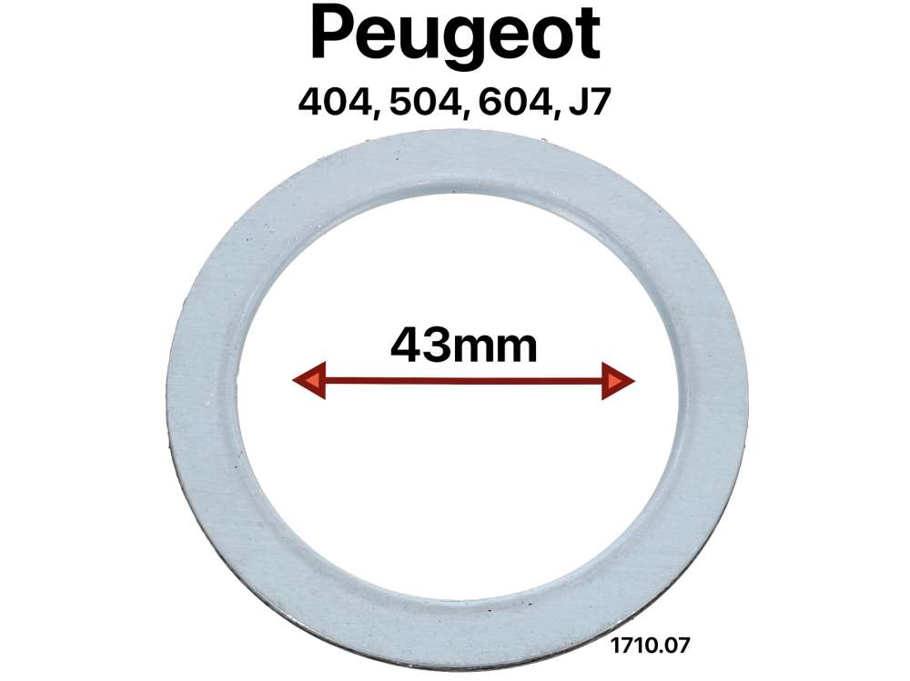Peugeot - P 404/504/604, Krümmerrohrdichtung oben (Verbindung Auspuffrohr an den Auslasskrümmer). 