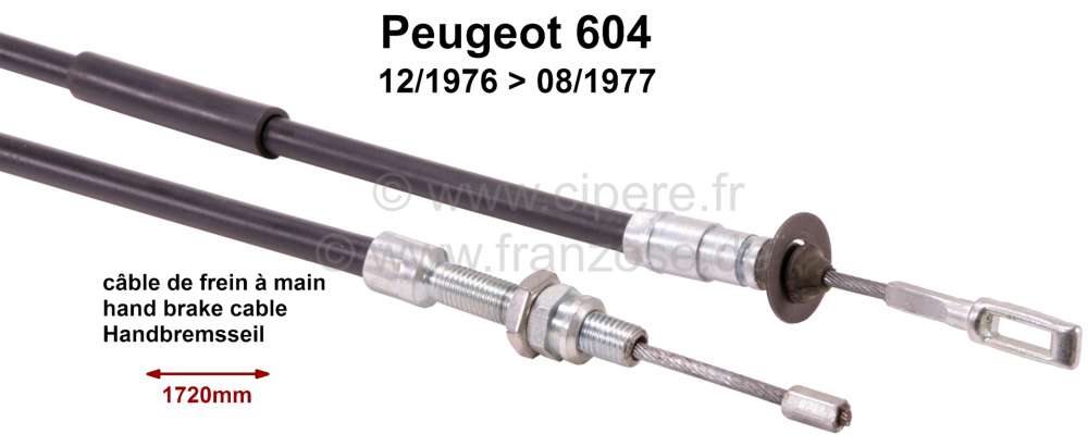 Renault - P 604, Handbremsseil, von 12/1976 bis 08/1977, 1720mm, Or.Nr.483462