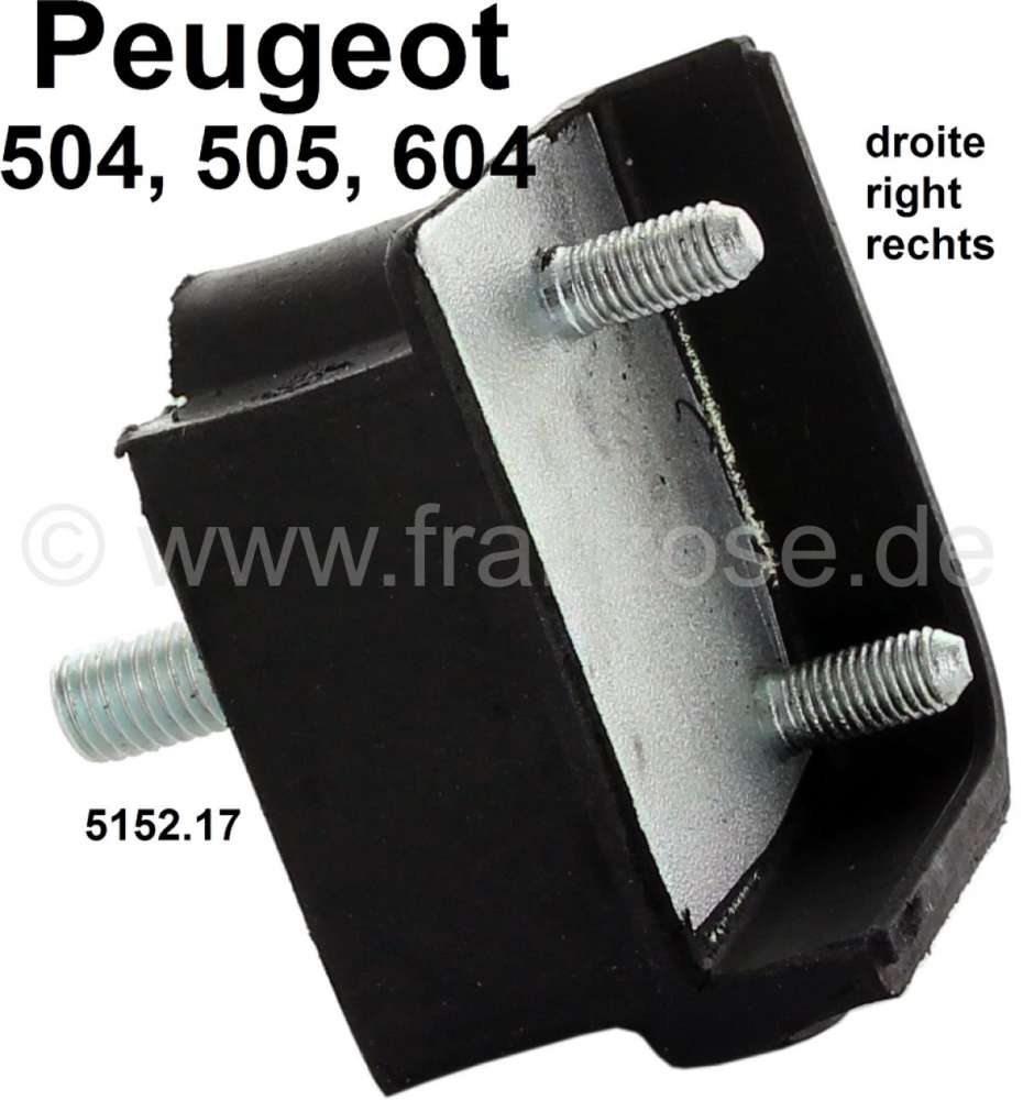 Peugeot - P 504/505/604, Aufnahme (Halterung) Hinterachse, rechts (Gummi-Metallhalter). Abmessung: 4