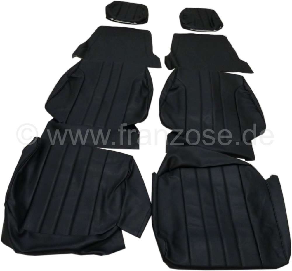 Peugeot - P 304C, Sitzbezüge (2x Sitz vorne). Farbe: Kunstleder schwarz. Passend für Peugeot 304 C
