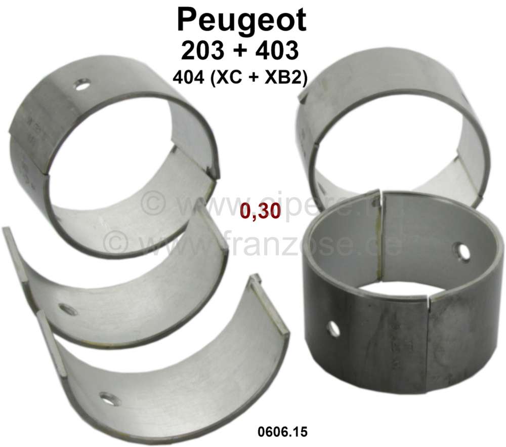 Peugeot - P 203/403/404 Pleuellager (kompletter Satz) für Benzin Motoren mit 3 Kurbelwellenlager. A