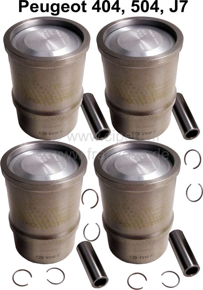 Peugeot - P 404/504/J7, Kolben + Zylinder (4 Stück), passend für Peugeot 404, 504 + J7. Für Motor