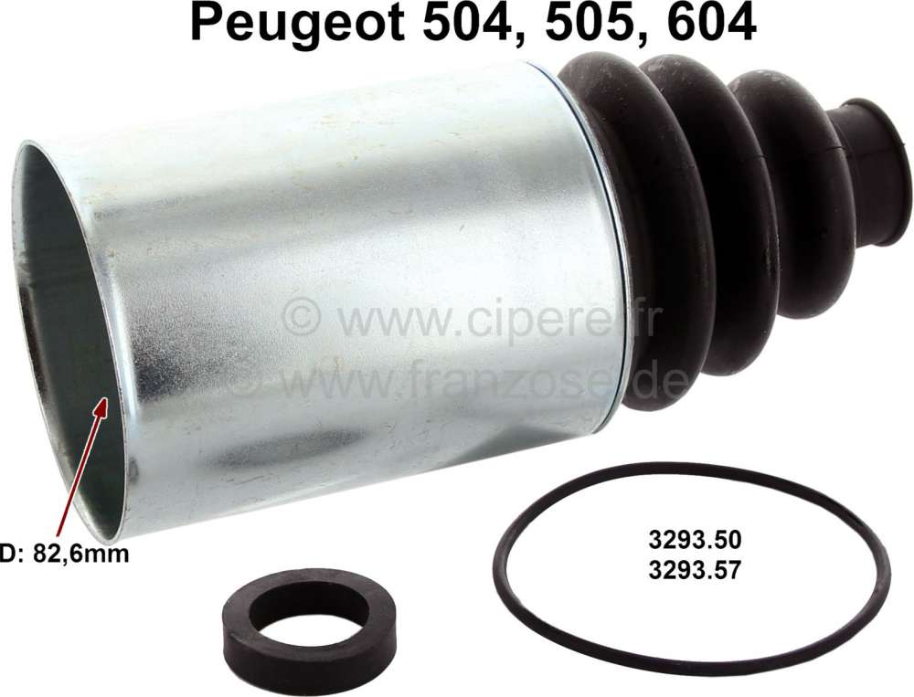 Peugeot - P 504/505/604, Antriebswellen Manschette (mit Blechgehäuse), radseitig. Passend für Peug