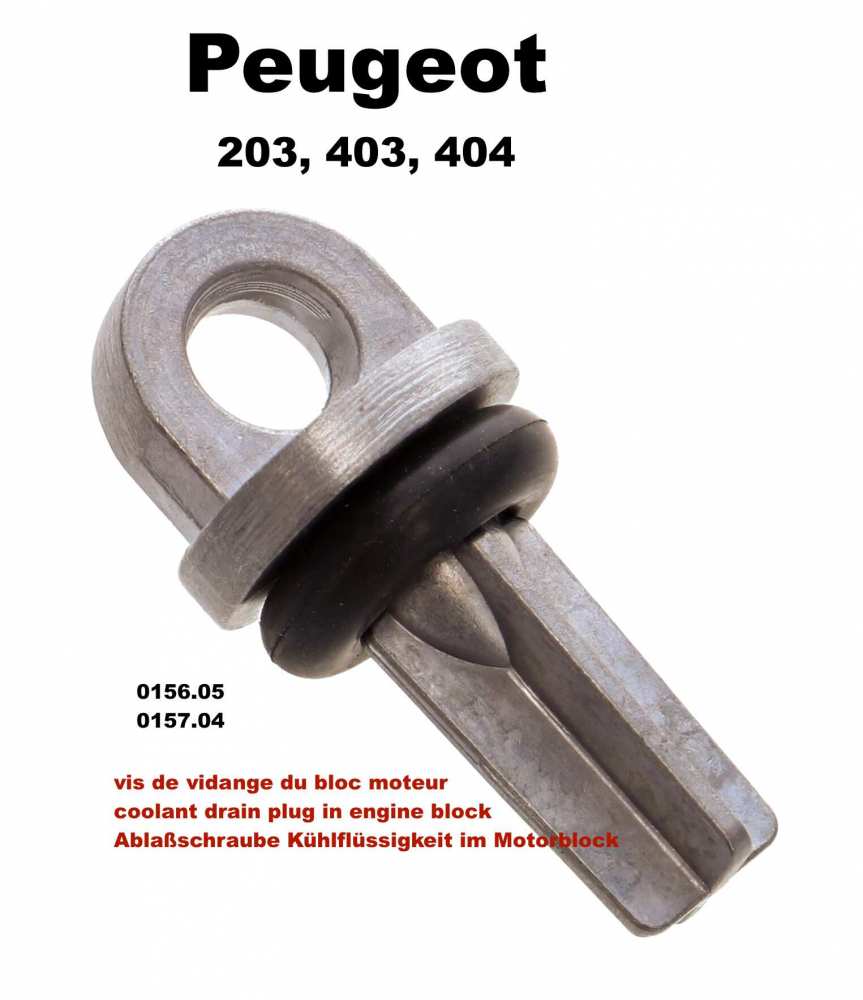 Peugeot - Kühlflüssigkeit Ablassschraube am Motorblock. Passend für Peugeot 203, 403 + 404. Die S