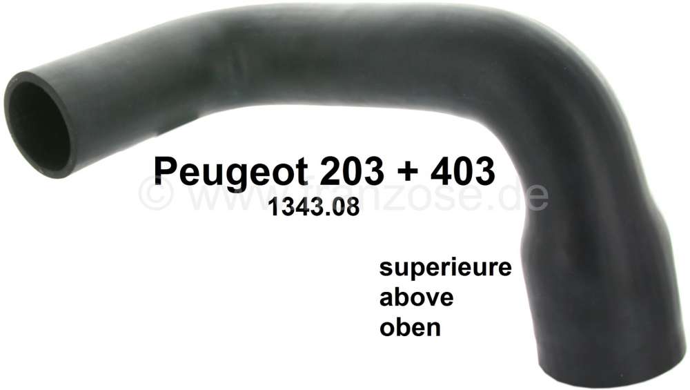 Peugeot - P 203/403, Kühlerschlauch oben, 2 Ausführung. Passend für Peugeot 203 (ab Baujahr 1955)