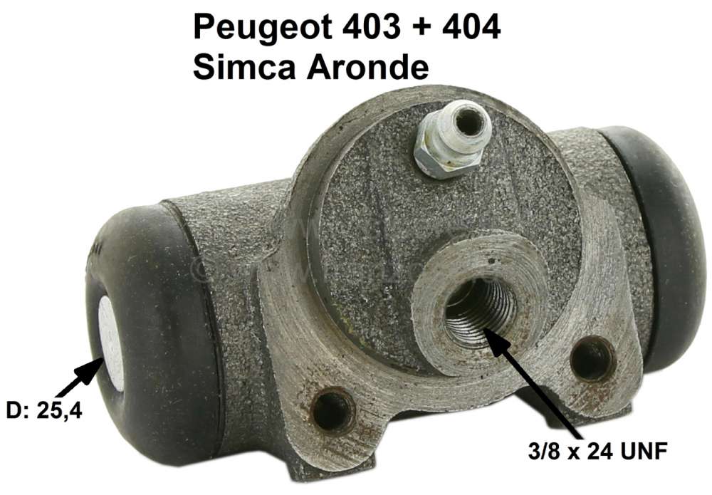 Peugeot - P 403/404/Simca, Radbremszylinder hinten. Passend für Peugeot 403, von Baujahr 5/1958 bis